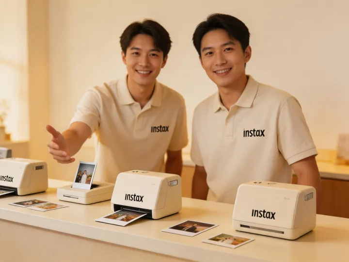 Fujifilm Instax advisor team at a counter
