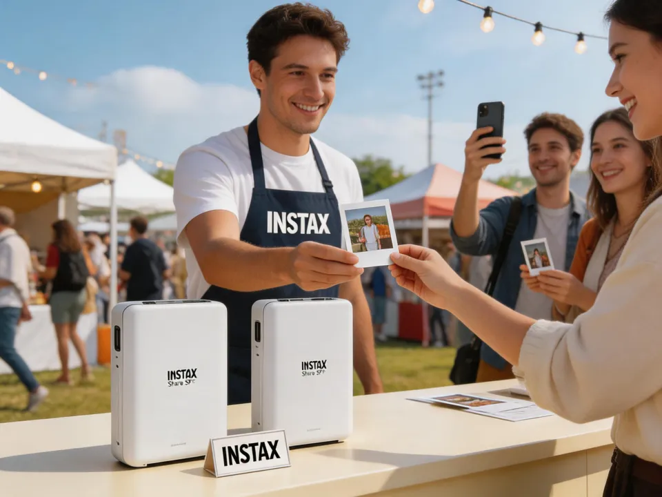 Brand activation pop-up booth using Instax Share SP-2